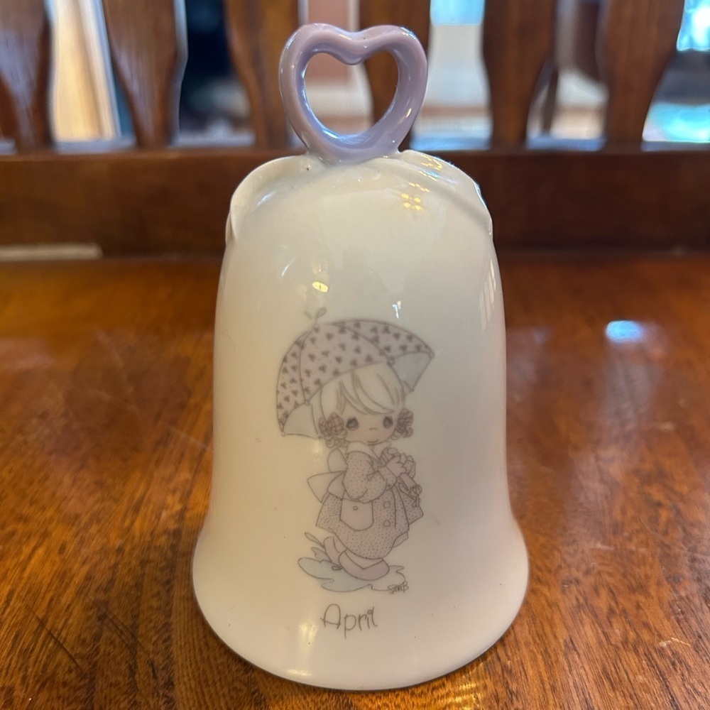 Vintage 1987 Precious Moments April Birthday Bell